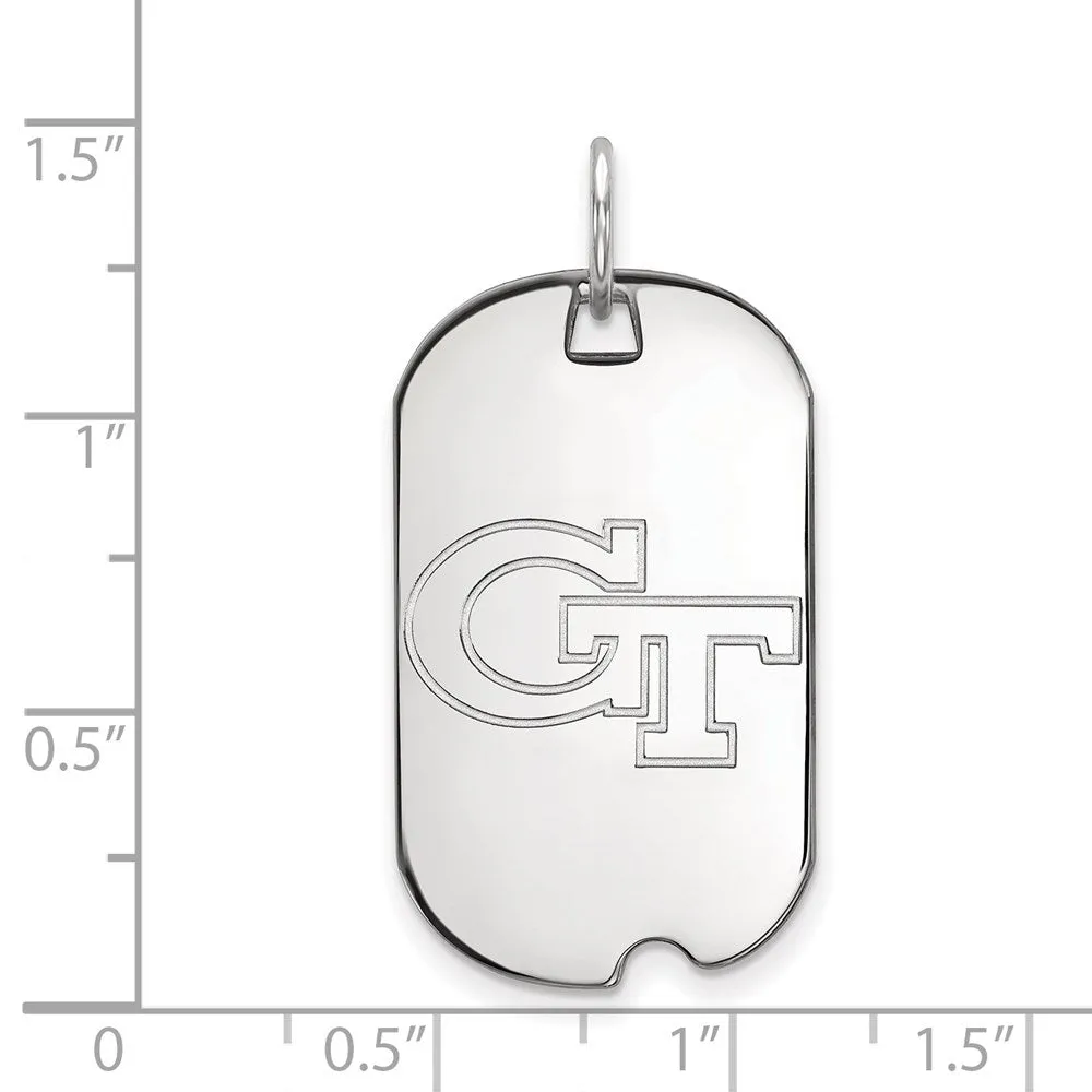 10K White Gold Georgia Institute of Technology Small Dog Tag