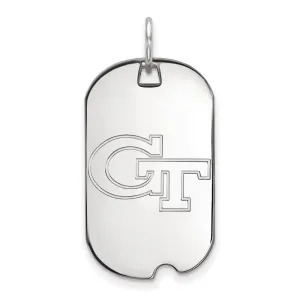 10K White Gold Georgia Institute of Technology Small Dog Tag