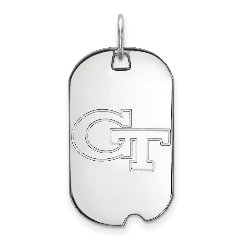 10K White Gold Georgia Institute of Technology Small Dog Tag