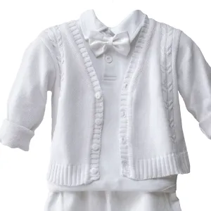 [12-18m] White Knit Cardigan J. Angelo