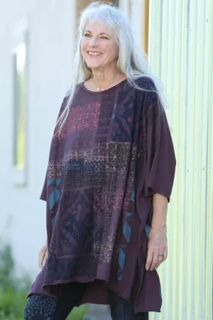 1255 Oversized Tunic Tee-Burnt Sugar-Printed