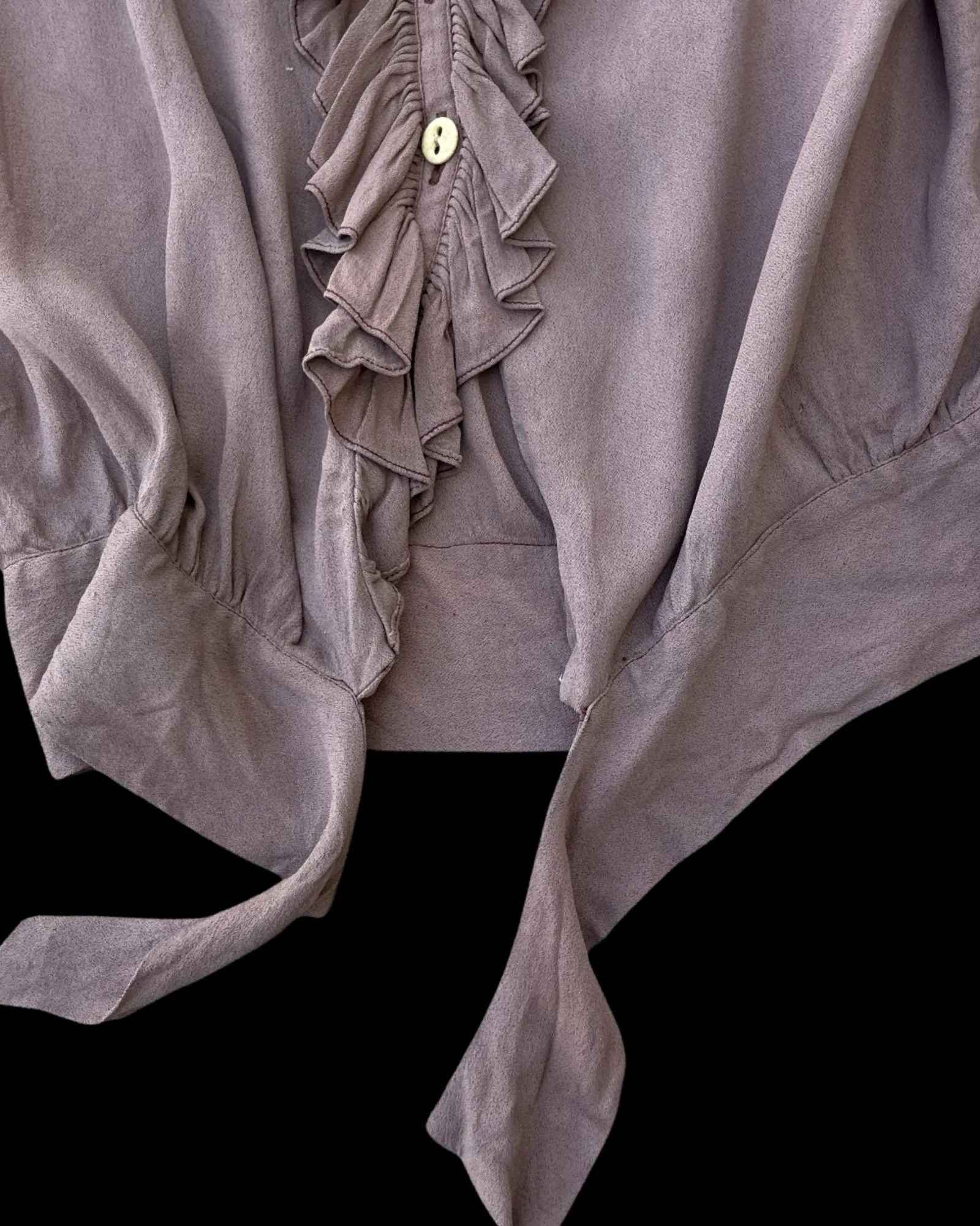 1930s Rayon Crepe Ruffle Blouse