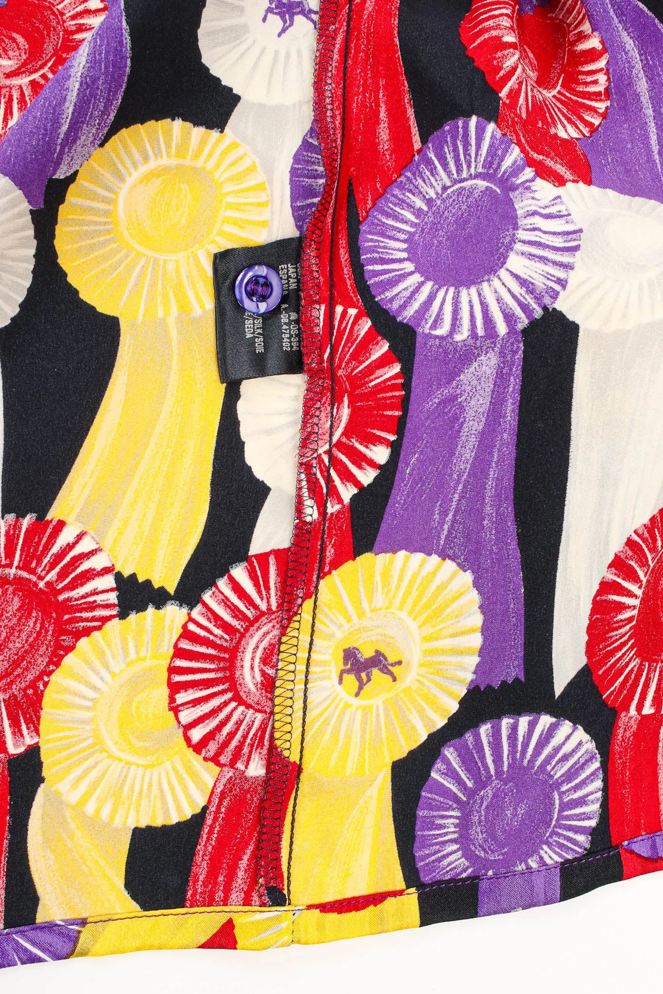 1990s Silk Jockey Prize Ribbon Blouse