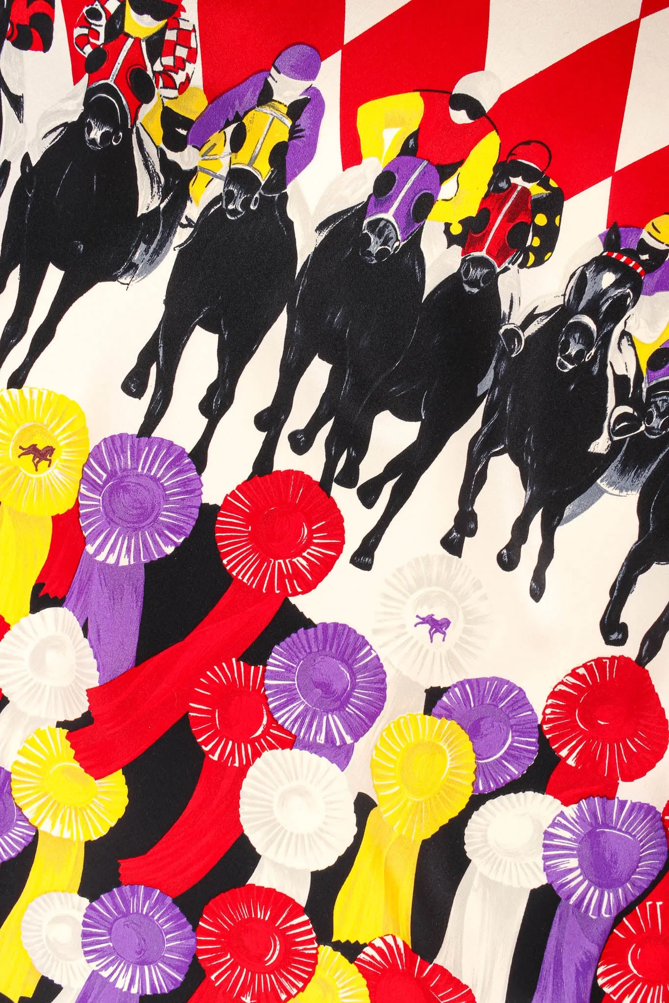 1990s Silk Jockey Prize Ribbon Blouse