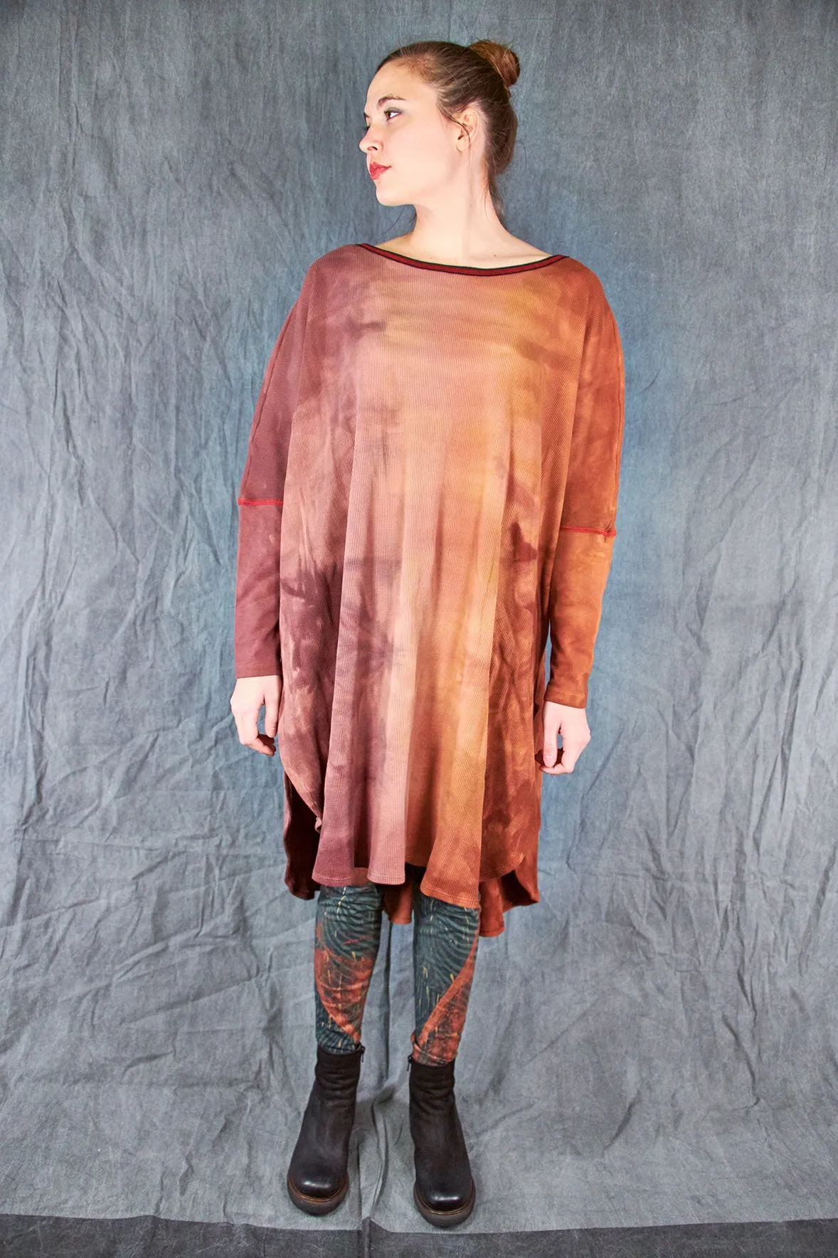 3136 Handprinted Legging Army Green-Copper Patina Wave