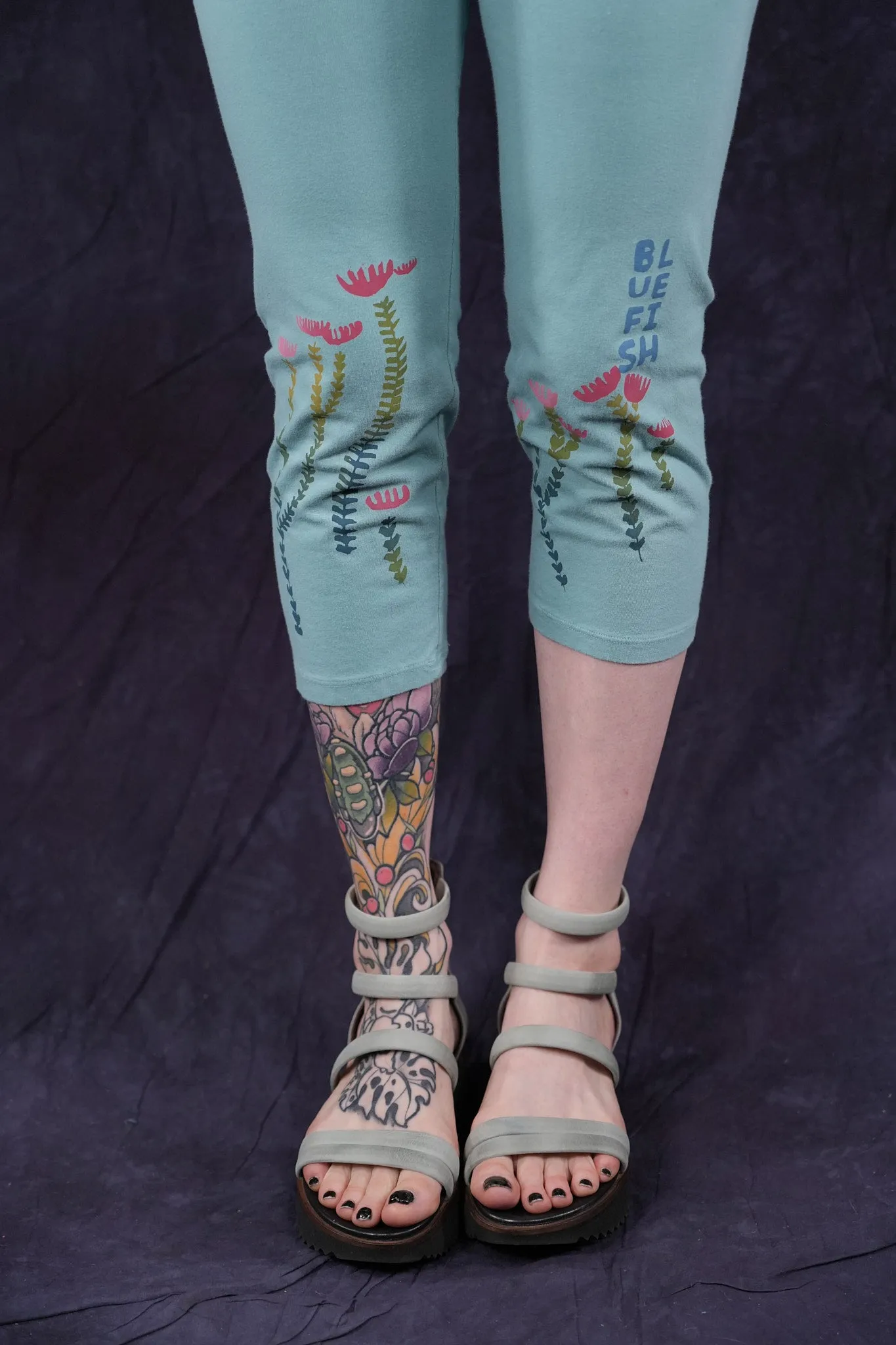 3167 Crop Legging Turquoise-P