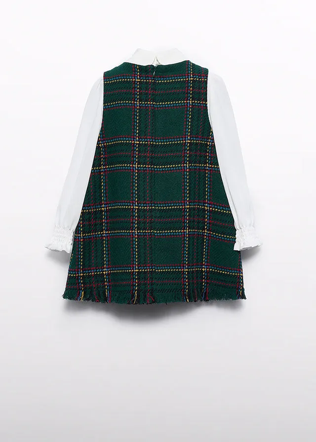 5527 Abel & Lula Dog Tooth Check Pinafore Dress