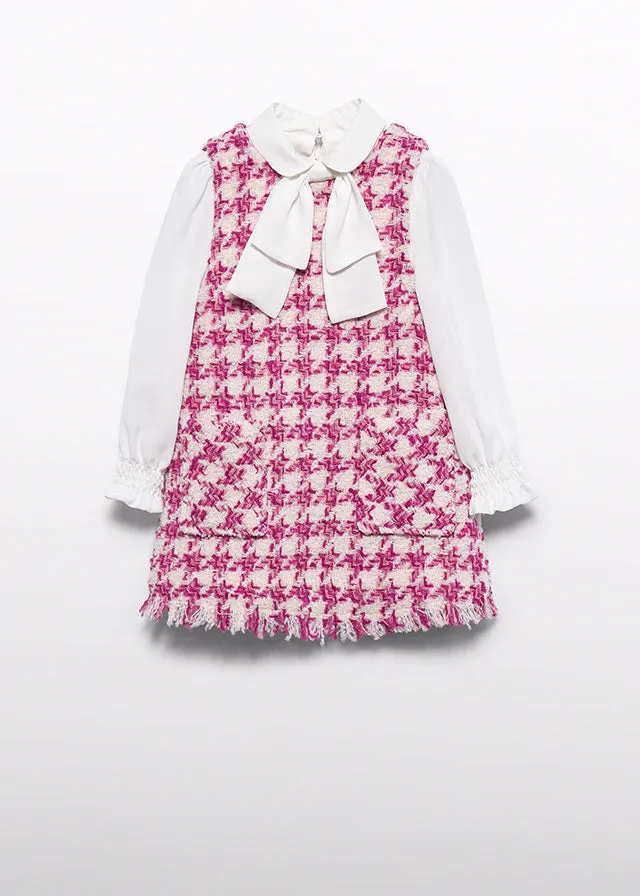 5527 Abel & Lula Dog Tooth Check Pinafore Dress