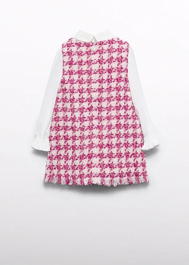 5527 Abel & Lula Dog Tooth Check Pinafore Dress