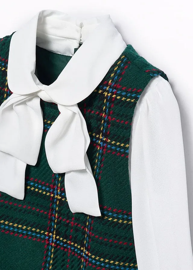 5527 Abel & Lula Dog Tooth Check Pinafore Dress