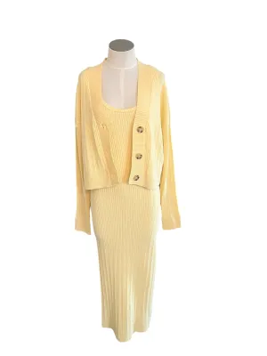 7 for All Mankind Yellow Knit Size M Dress Set