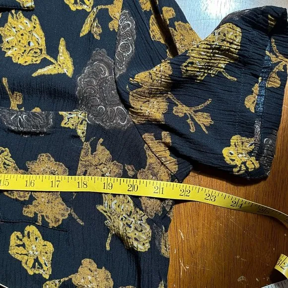 90s All Over Floral 2 Piece Skirt Set Womens M/L Rayon Crinkle Indie Academia
