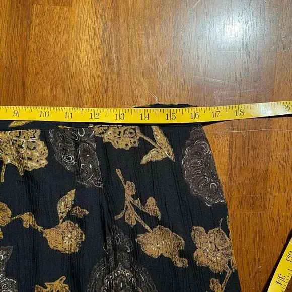 90s All Over Floral 2 Piece Skirt Set Womens M/L Rayon Crinkle Indie Academia