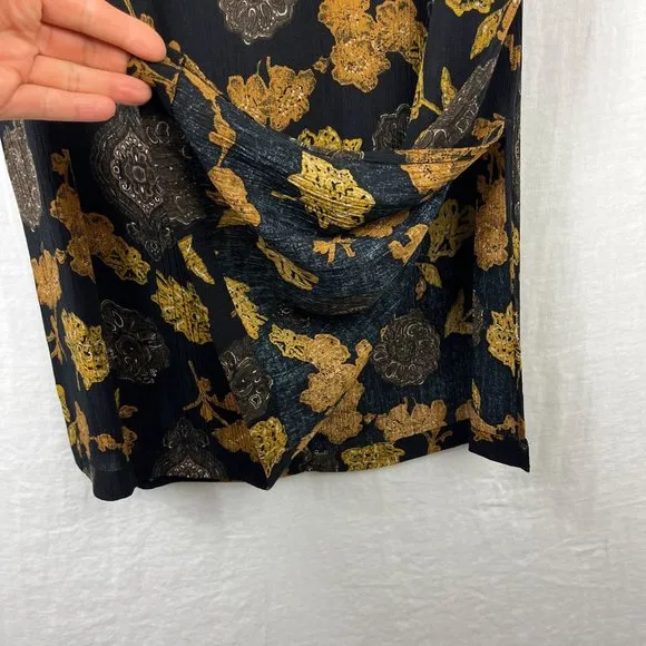 90s All Over Floral 2 Piece Skirt Set Womens M/L Rayon Crinkle Indie Academia