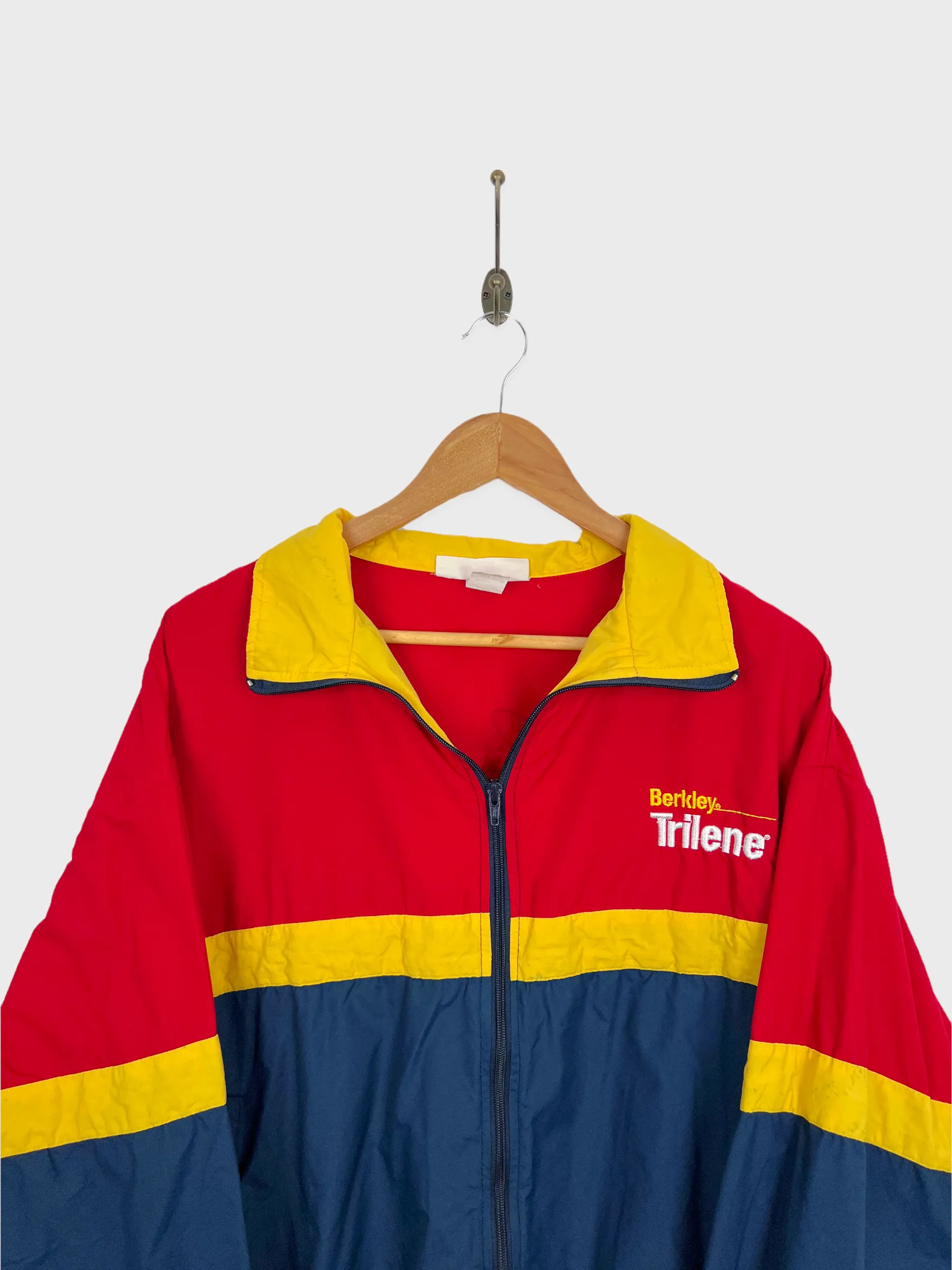 90's Berkley Trilene Embroidered Windbreaker Jacket Size 8