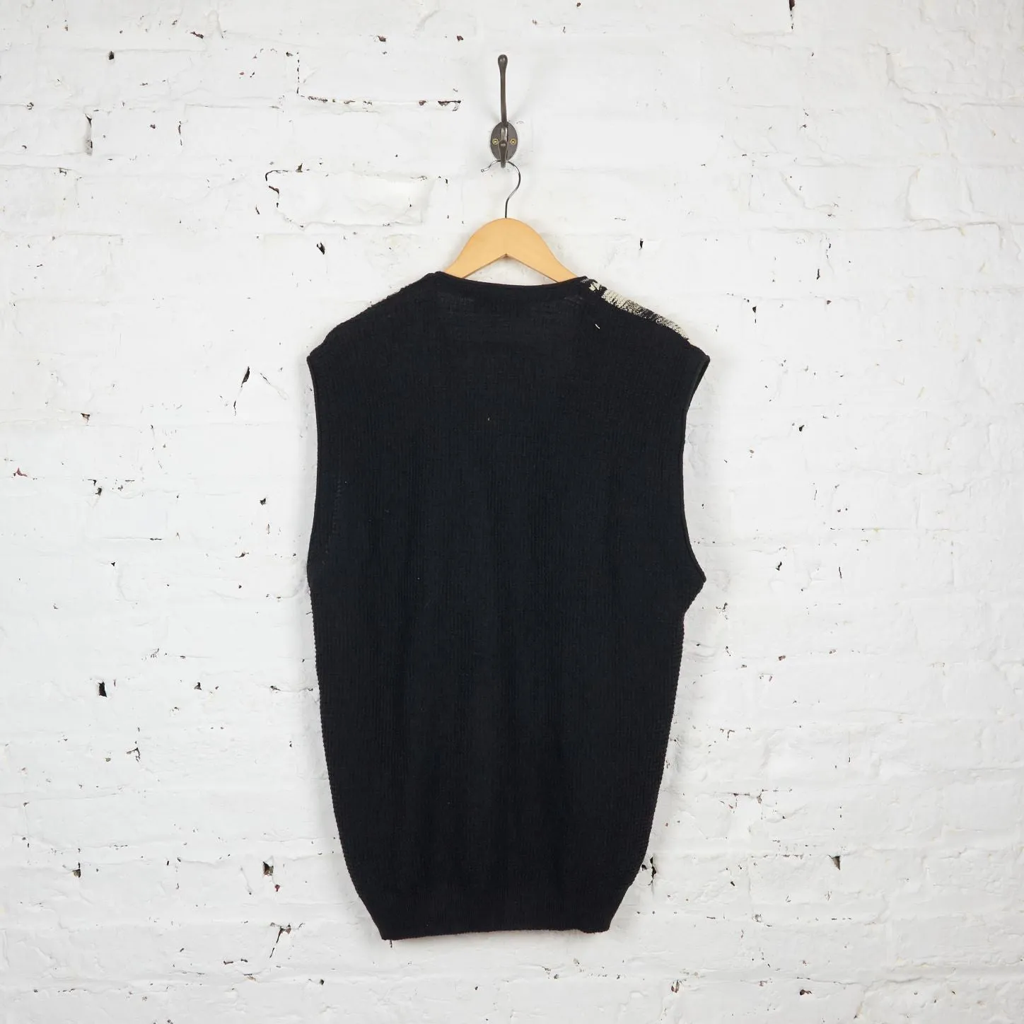 90s Striped Zip Up Cardigan Tank Top - Grey - L