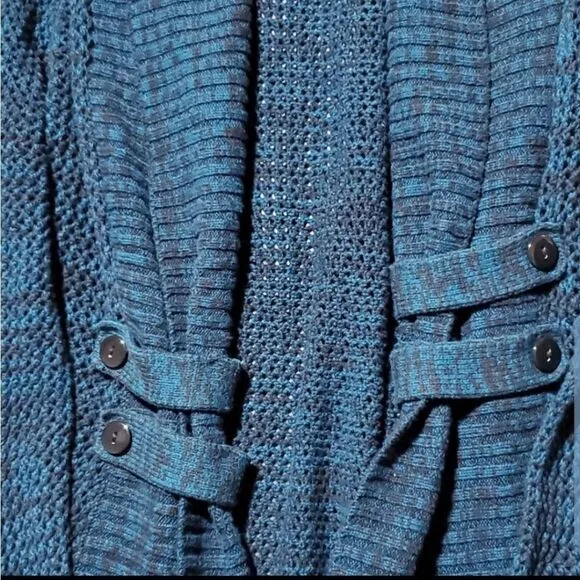 AGB Turquoise Open Weave Cardigan