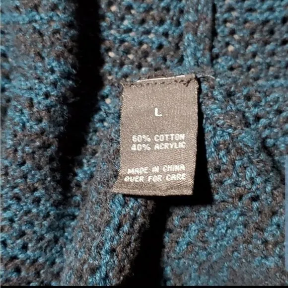 AGB Turquoise Open Weave Cardigan
