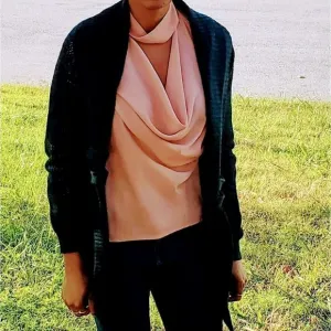 AGB Turquoise Open Weave Cardigan