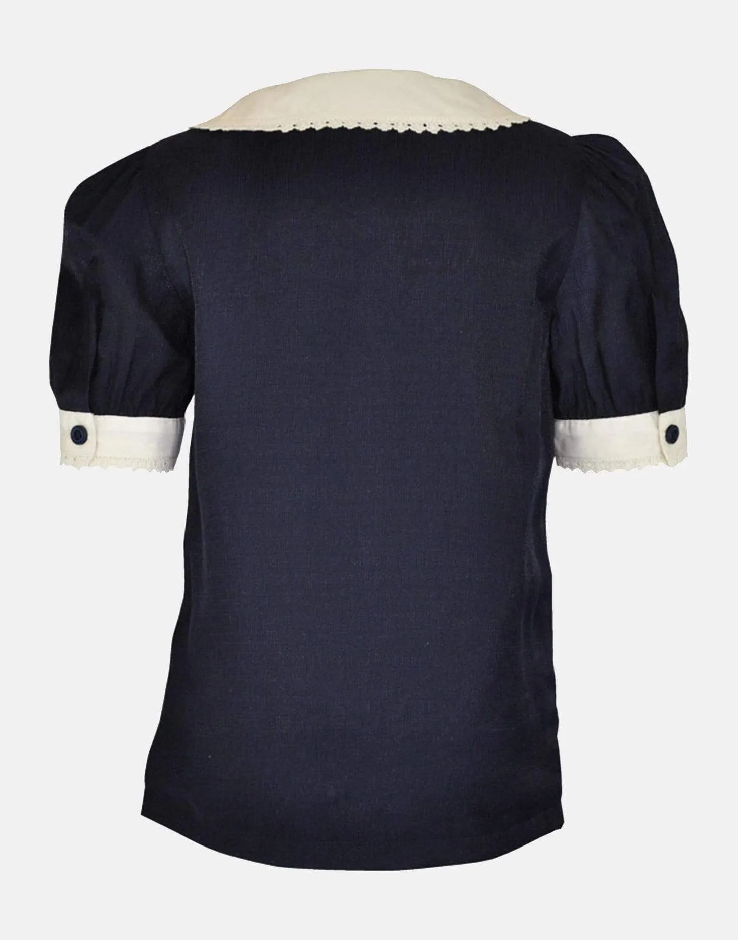 Alice: Navy embroidered blouse