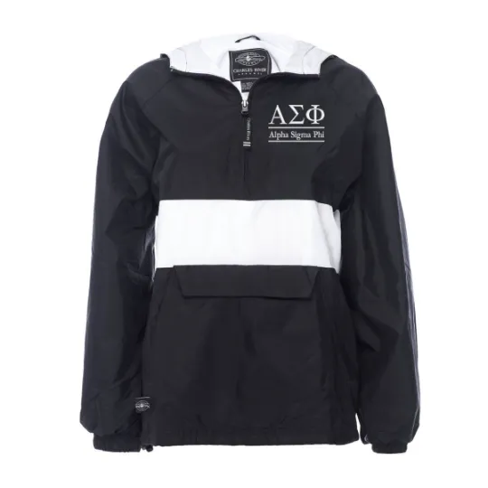 Alpha Sigma Phi Rugby Striped Lined Windbreaker