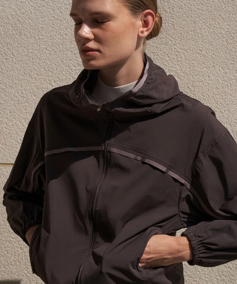 Anell Golf Plain Air Wind Jumper - Deep Brown
