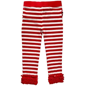 AnnLoren Girls Boutique Red Ruffle Butt Leggings Set sz 4/5T-7
