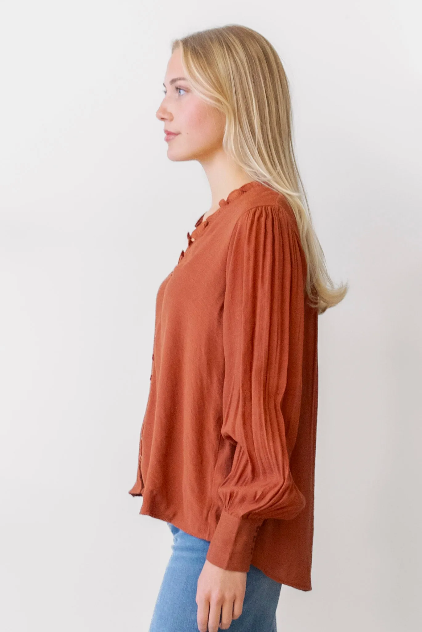 APRICOT Ruffle Neck Blouse