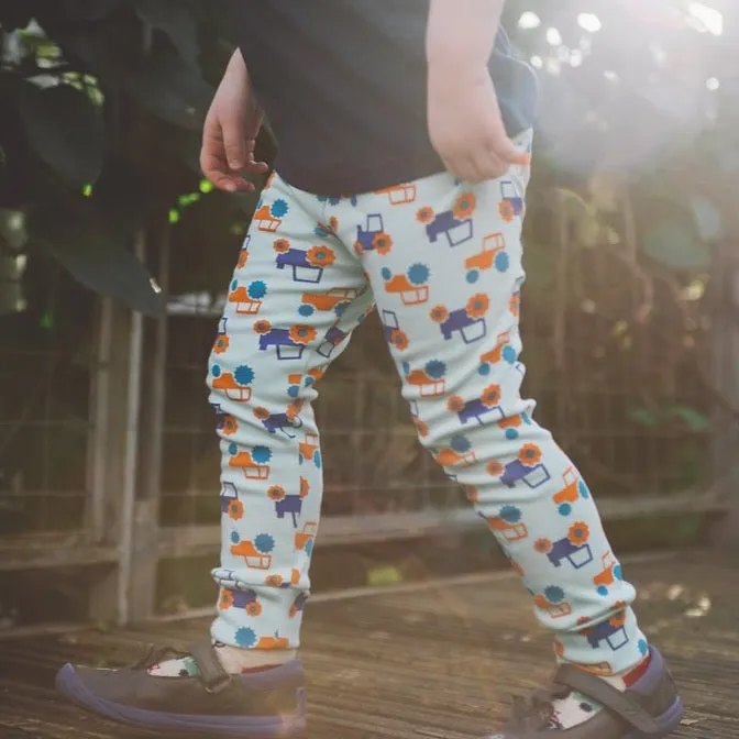 Aqua Cuffed Tractor Leggings