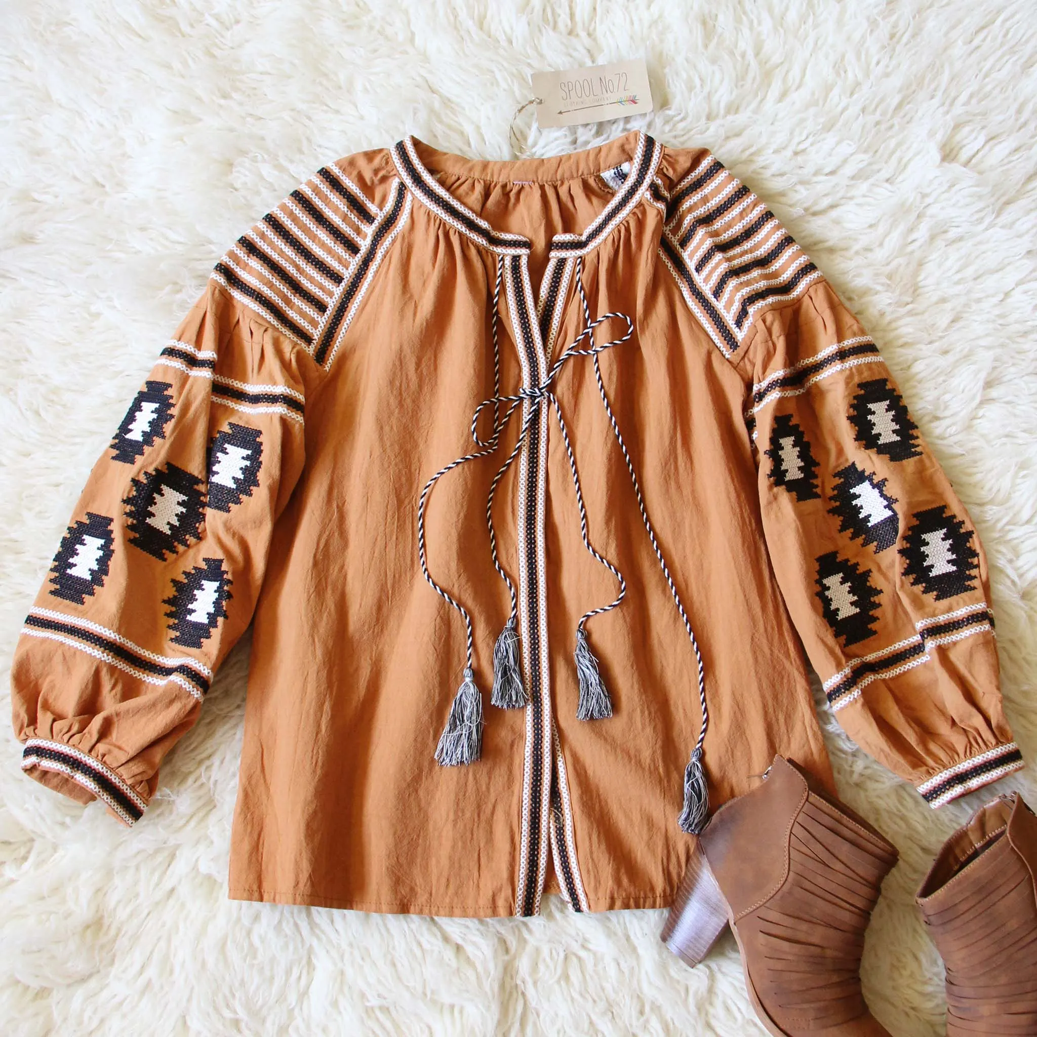 Arizona Sky Blouse in Rust