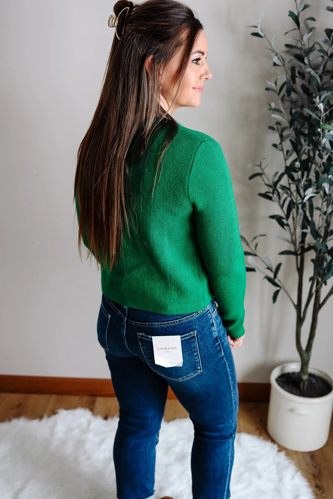 Arlette Cardigan Jacket - Kelly Green
