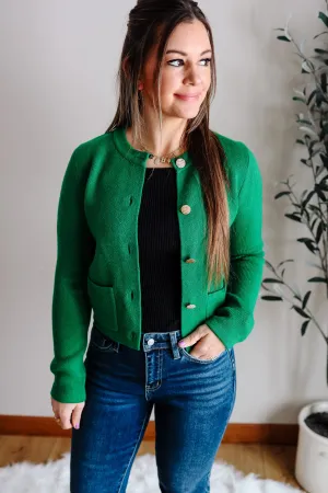 Arlette Cardigan Jacket - Kelly Green