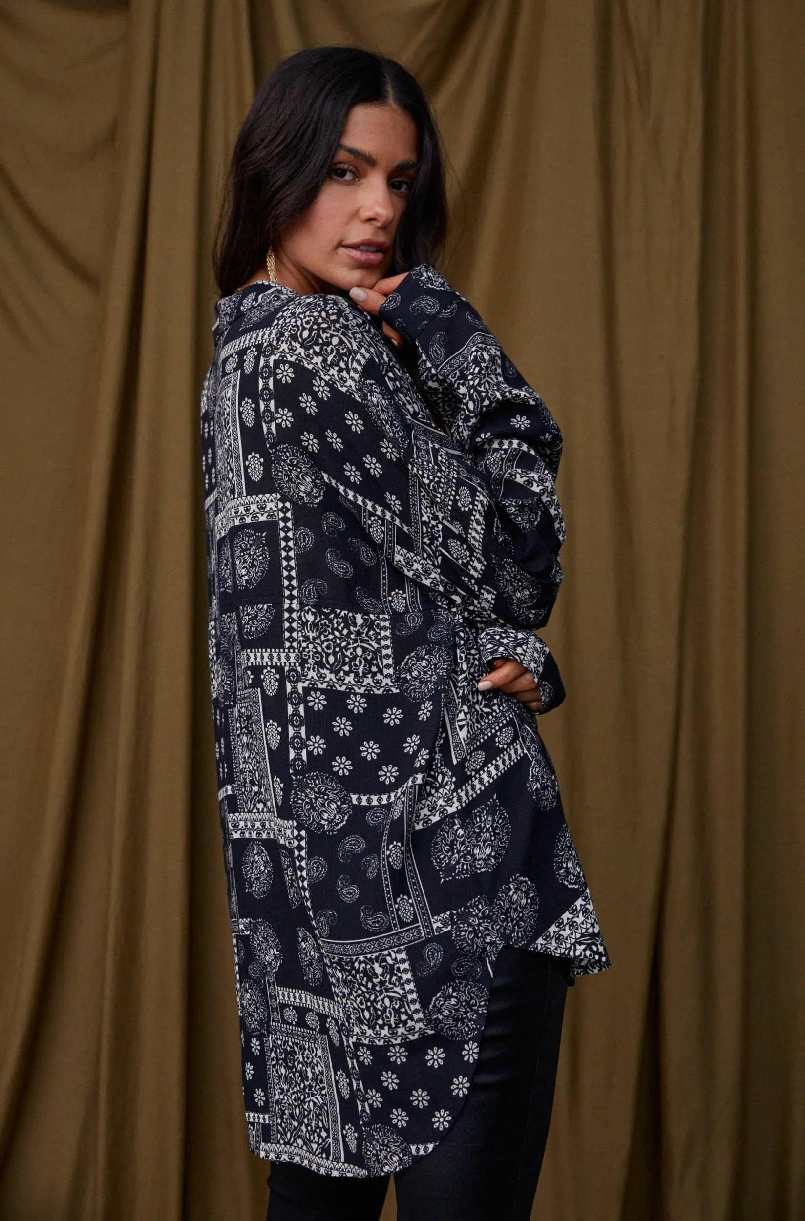 Ashland Black Paisley Button Up