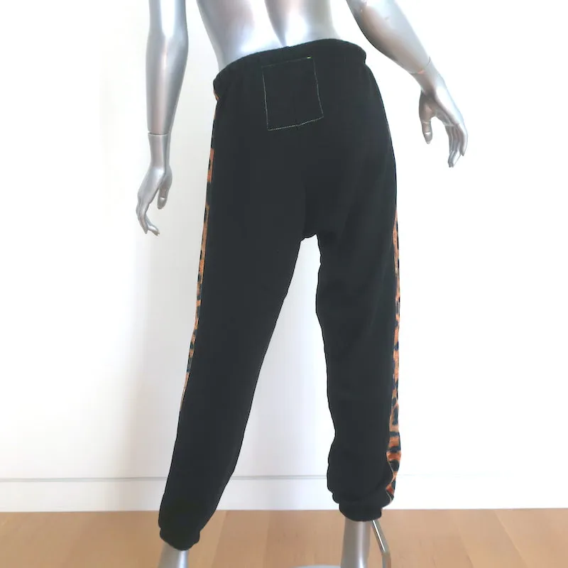 Aviator Nation Cheetah Stripe Sweatpants Black Size Large