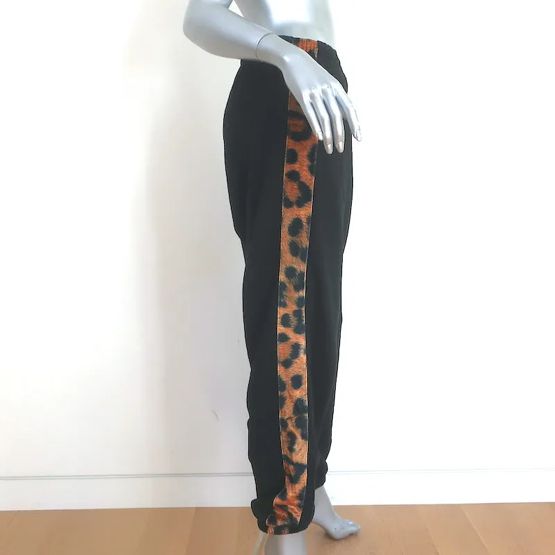 Aviator Nation Cheetah Stripe Sweatpants Black Size Large