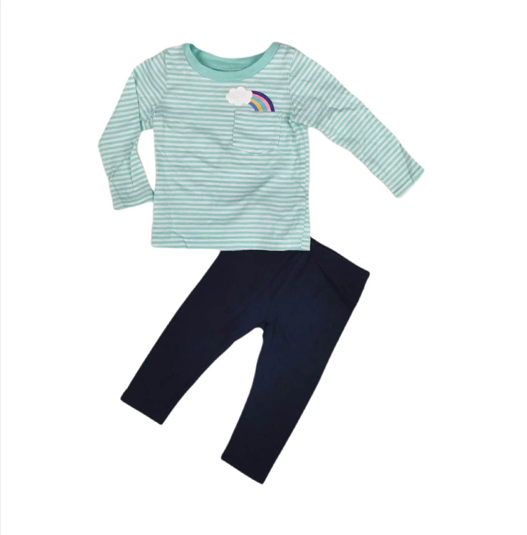BABY GIRL SIZE 12 MONTHS - OSHKOSH & CARTER'S, 2 Piece Mix N Match Graphic Outfit EUC B25
