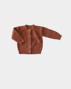 Baby Knit Cardigan in Rust