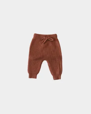 Baby Knit Pants in Rust