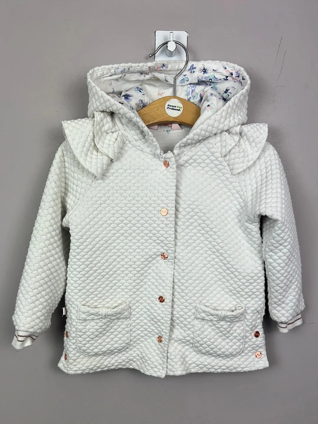 Baker White Quilted Jacket 18-24m