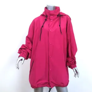 Balenciaga Logo Windbreaker Fuchsia Size 40 Hooded Oversize Jacket