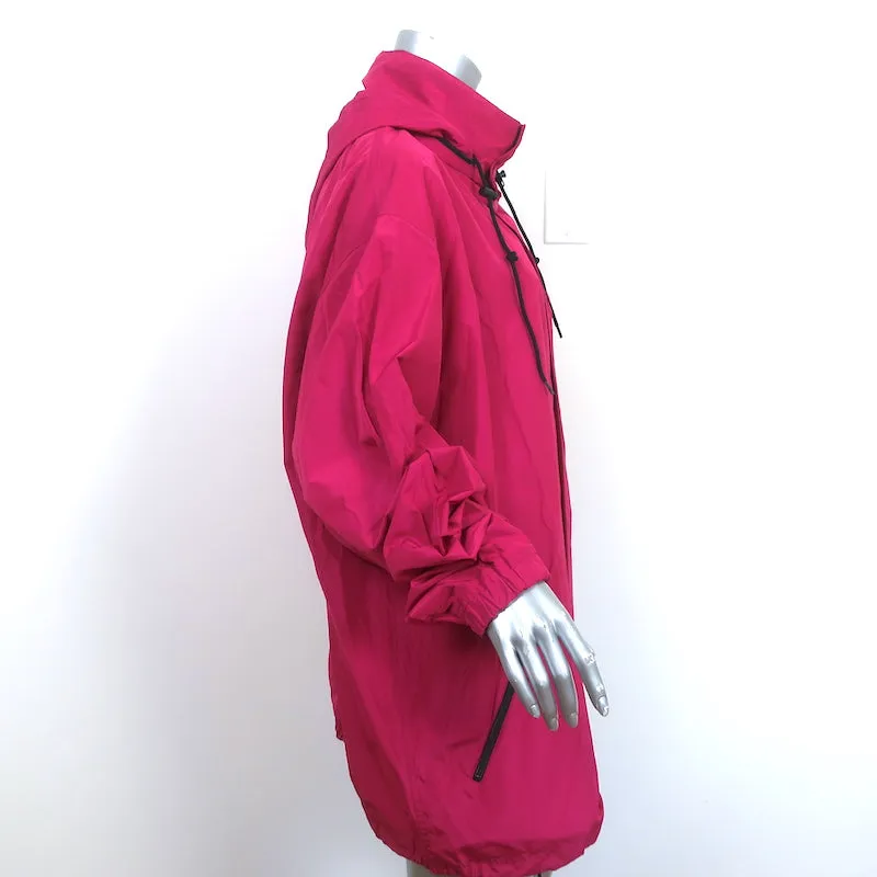 Balenciaga Logo Windbreaker Fuchsia Size 40 Hooded Oversize Jacket