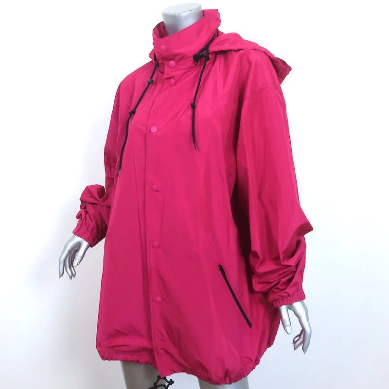 Balenciaga Logo Windbreaker Fuchsia Size 40 Hooded Oversize Jacket