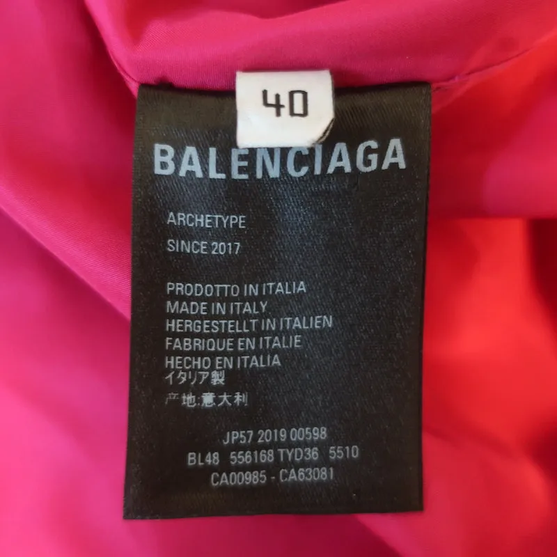 Balenciaga Logo Windbreaker Fuchsia Size 40 Hooded Oversize Jacket