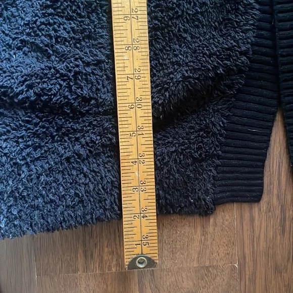 BAREFOOT DREAMS CozyChic Ribbed Knit Trim Cardigan Black  xxl