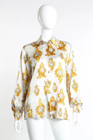 Baroque Clock Silk Blouse