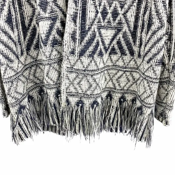 BB Dakota Mandala Aztec Fringe Knit Cardigan Small