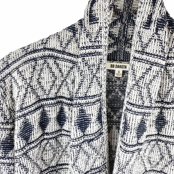 BB Dakota Mandala Aztec Fringe Knit Cardigan Small