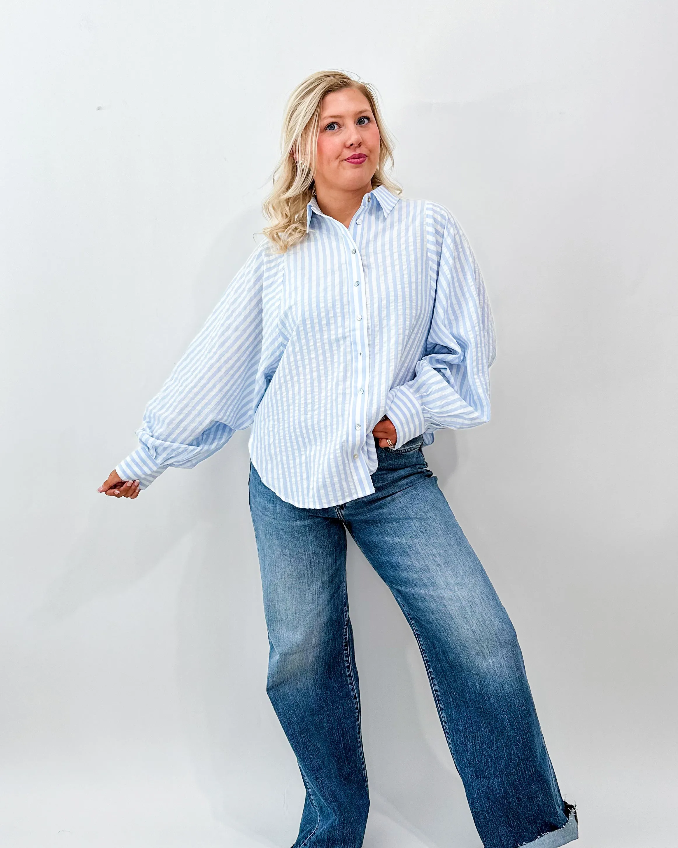 Bea Stripe Button Up Blouse
