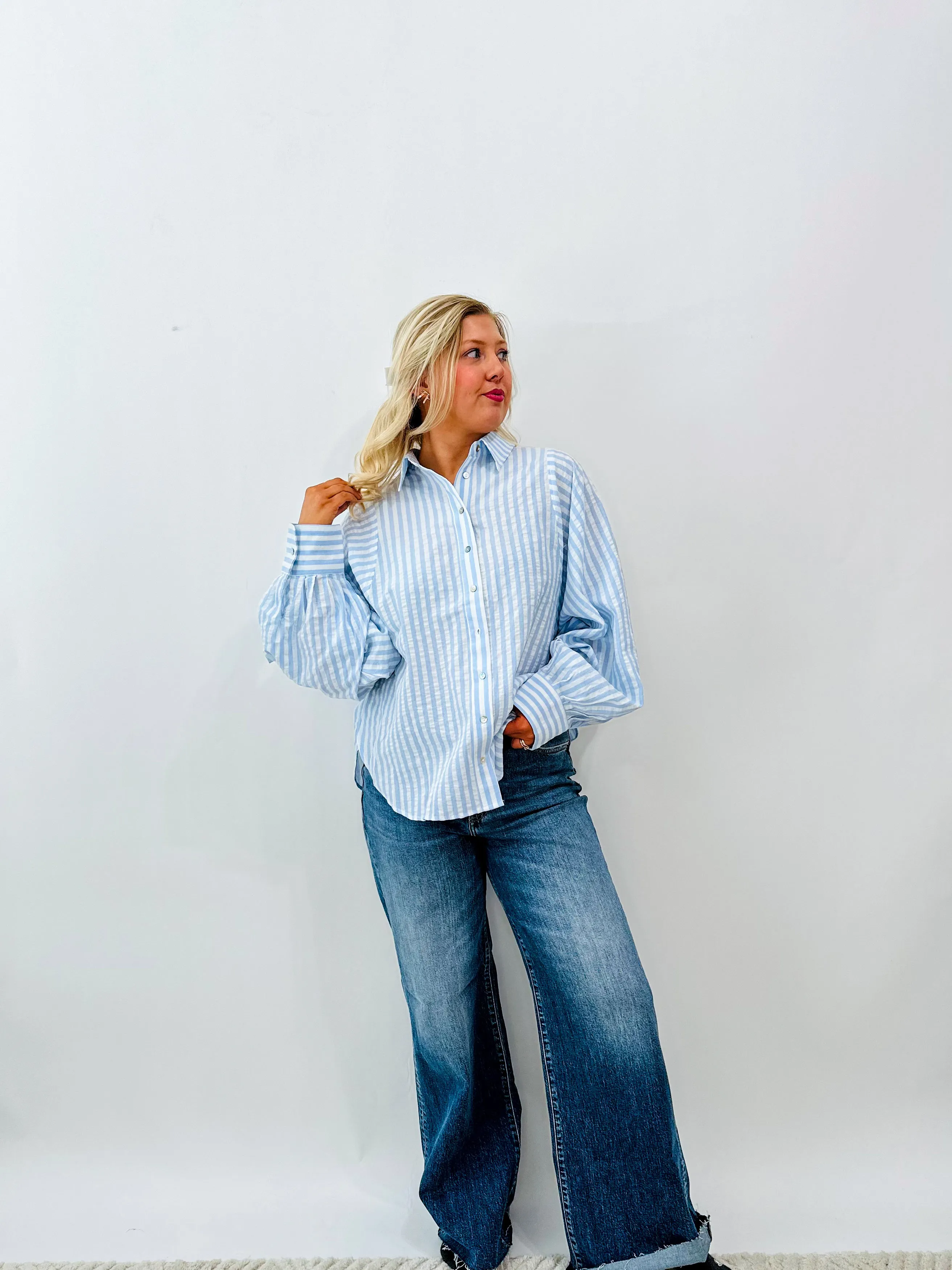 Bea Stripe Button Up Blouse