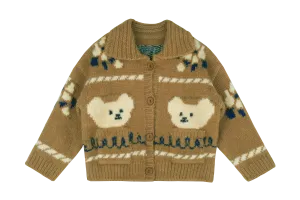 Bear Knit Cardigan, Beige